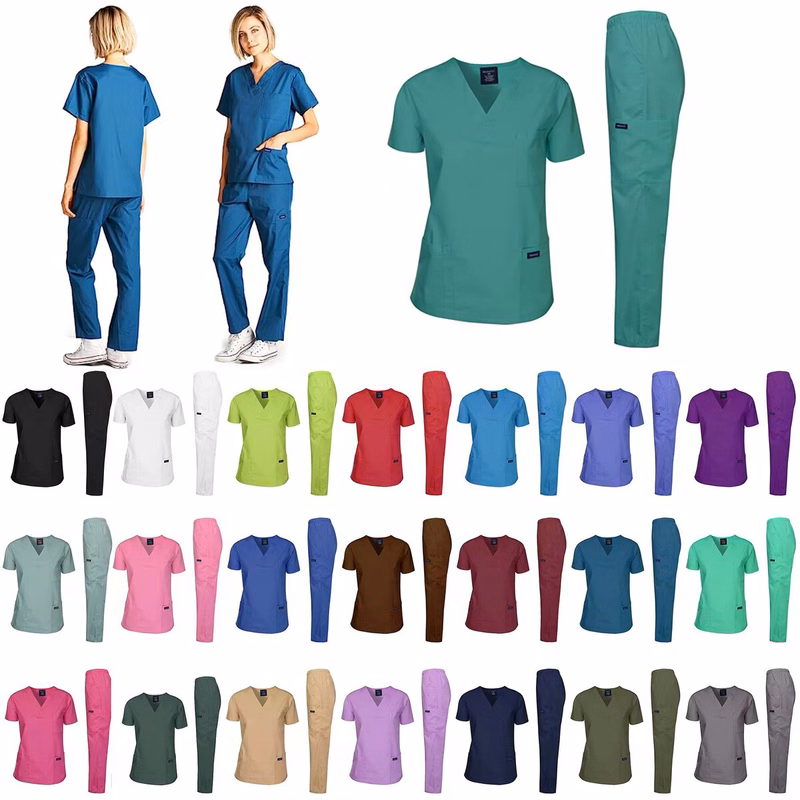 Medical Uniform Unisex Scrubs Set Top and Pants