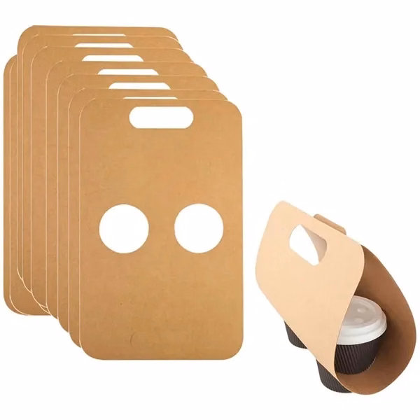 Coffee Kraft Paper Carriers 2Cups