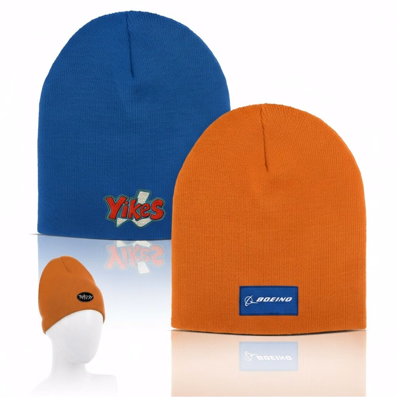 Custom Logo Knit Beanie Cap 9'' x 8''