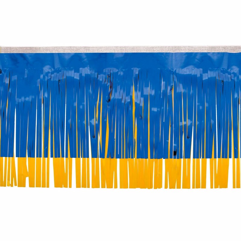 Metallic Blue & Standard Spanish Gold Fringe (15")