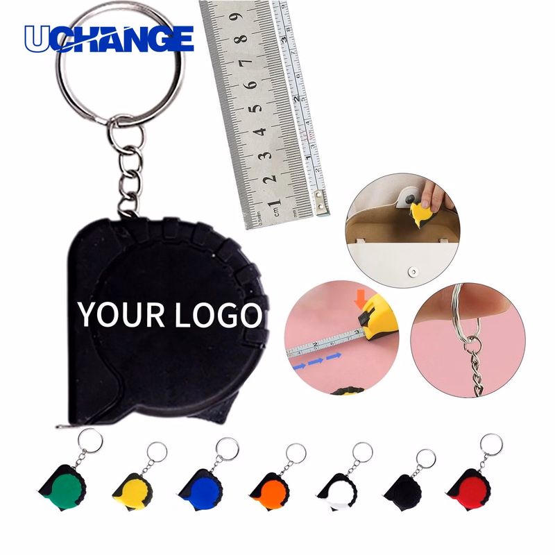 Tape Measure Keychain Tool 1.55 Inch with Retractable Steel Tape