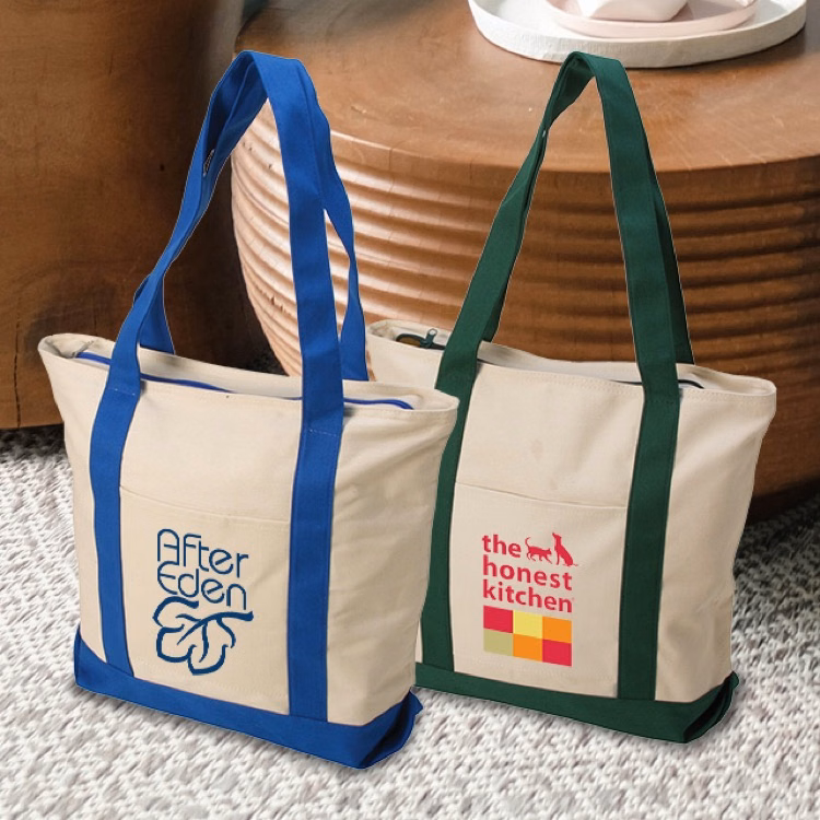 Cotton Boat Zip Tote
