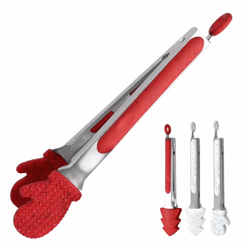 Christmas Style Grilling Food Tongs