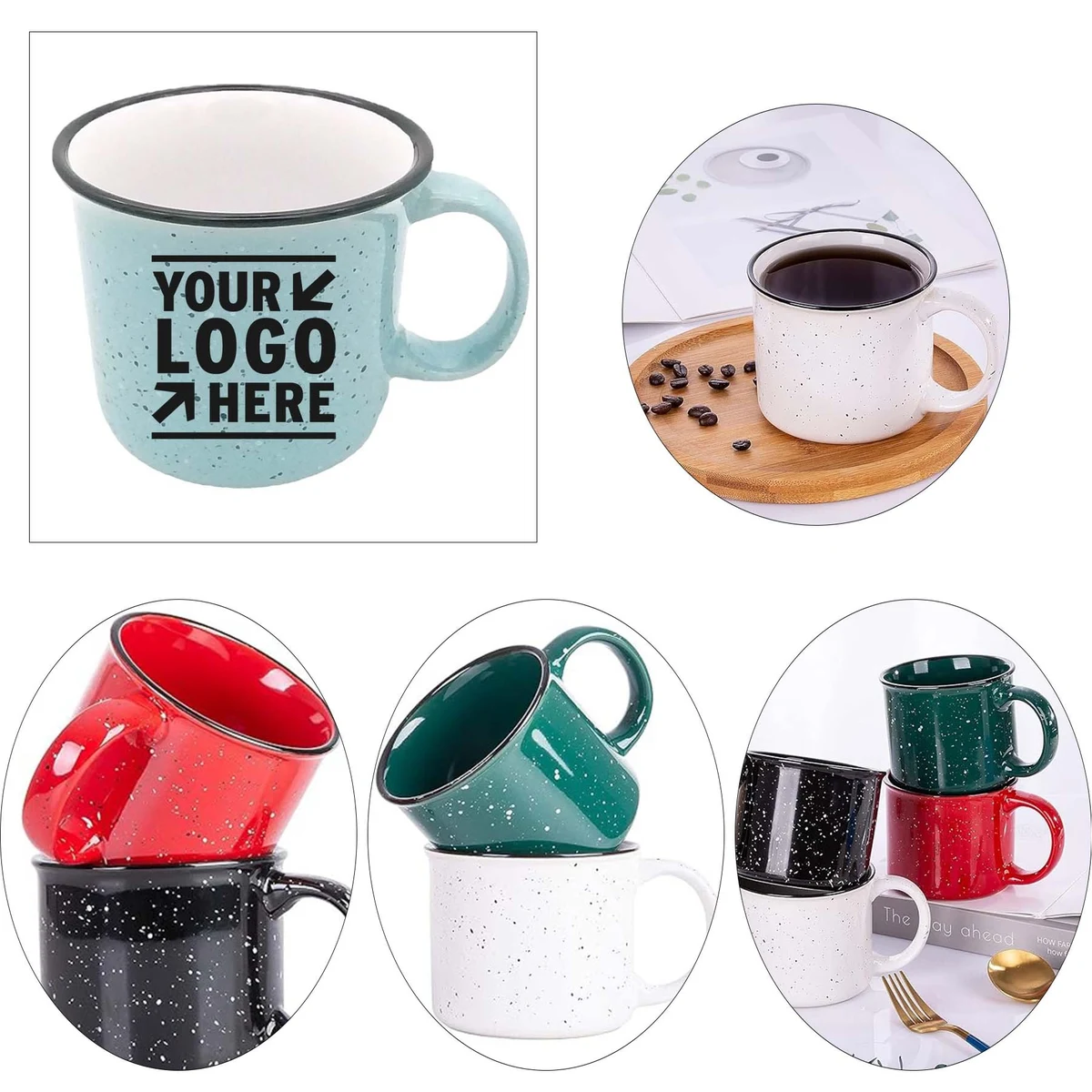 14 Ounce Ceramic Speckled Campfire Tea Coffee Mug 1