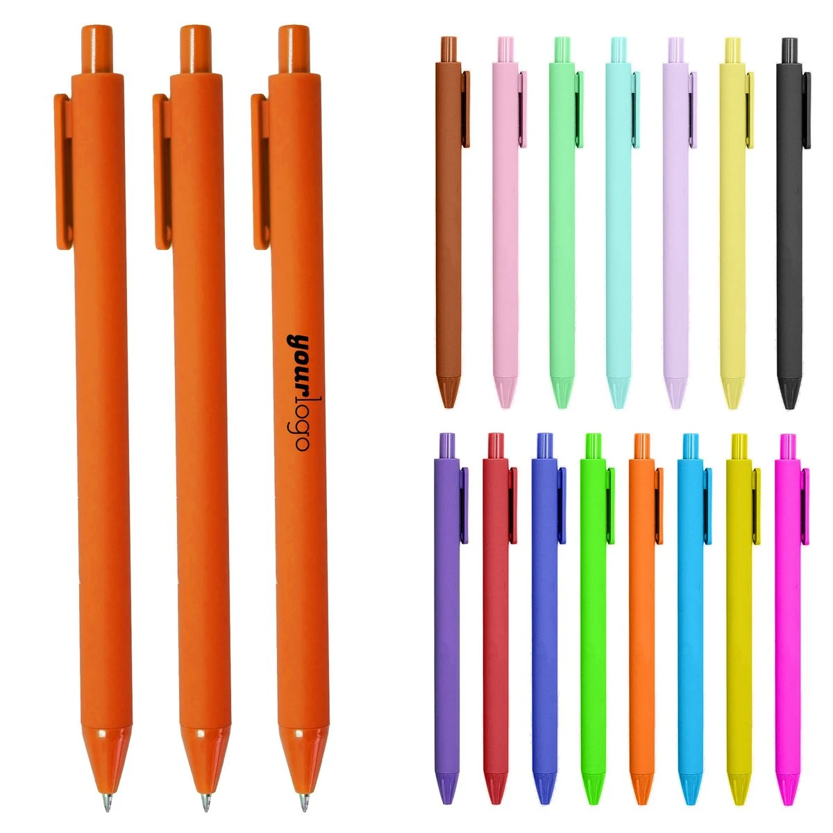 Slim Colored Ink Ballpoint Pen for Note Taking, custom pen with logo imprint 1