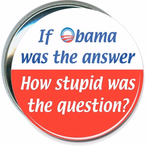 If Obama was the answer, Stupid question Anti-Obama Button
