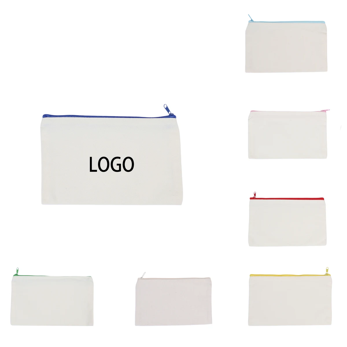 Plain Canvas Zipper Storage Bag 1
