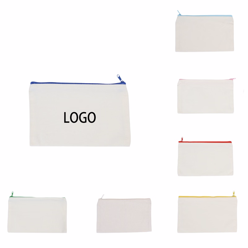 Plain Canvas Zipper Storage Bag
