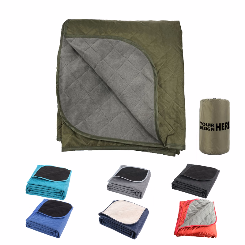 Outdoor Waterproof Fleece Polyester Camping Blanket