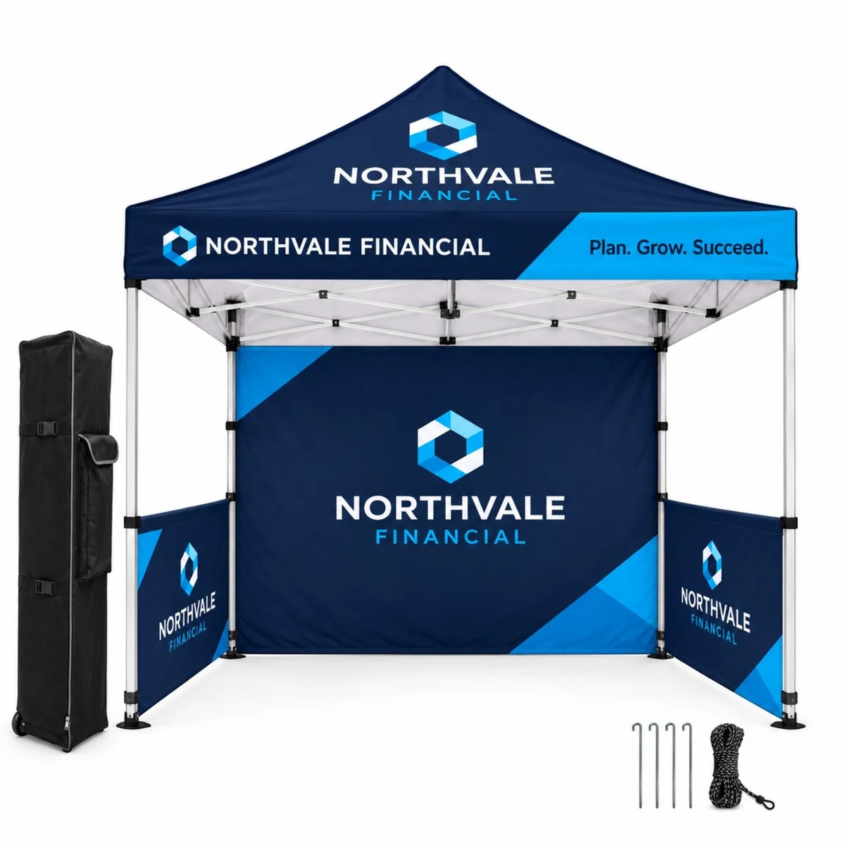 Full Tent Package, 10' Sublimated Tent kit, Single sided backwall and 2 Single sided half sidewalls 1