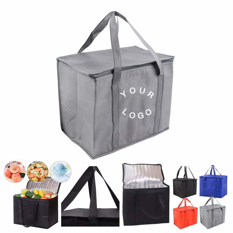 Insulated Grocery Bag with Zippered Top Closure