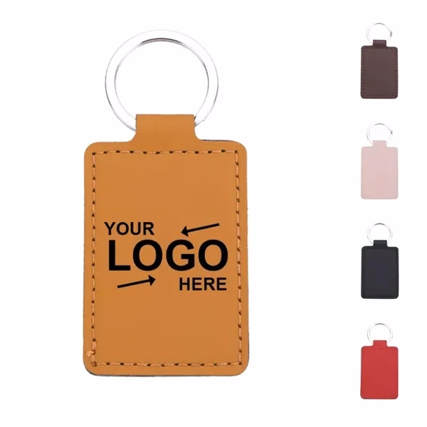 Custom PU Leather Key Tag 3.43 Inch — Professional Keychain Trade Show Giveaway