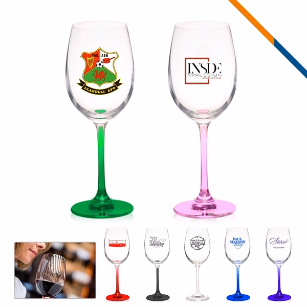Custom 7.75 oz Wine Glass with Hexagonal Stem — Corporate Gifting & Event Promo