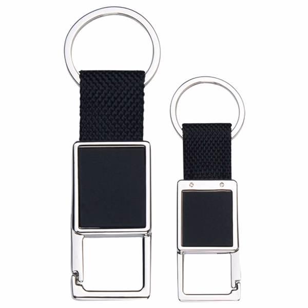 Snap On Double Sided Square Metal Key Chain