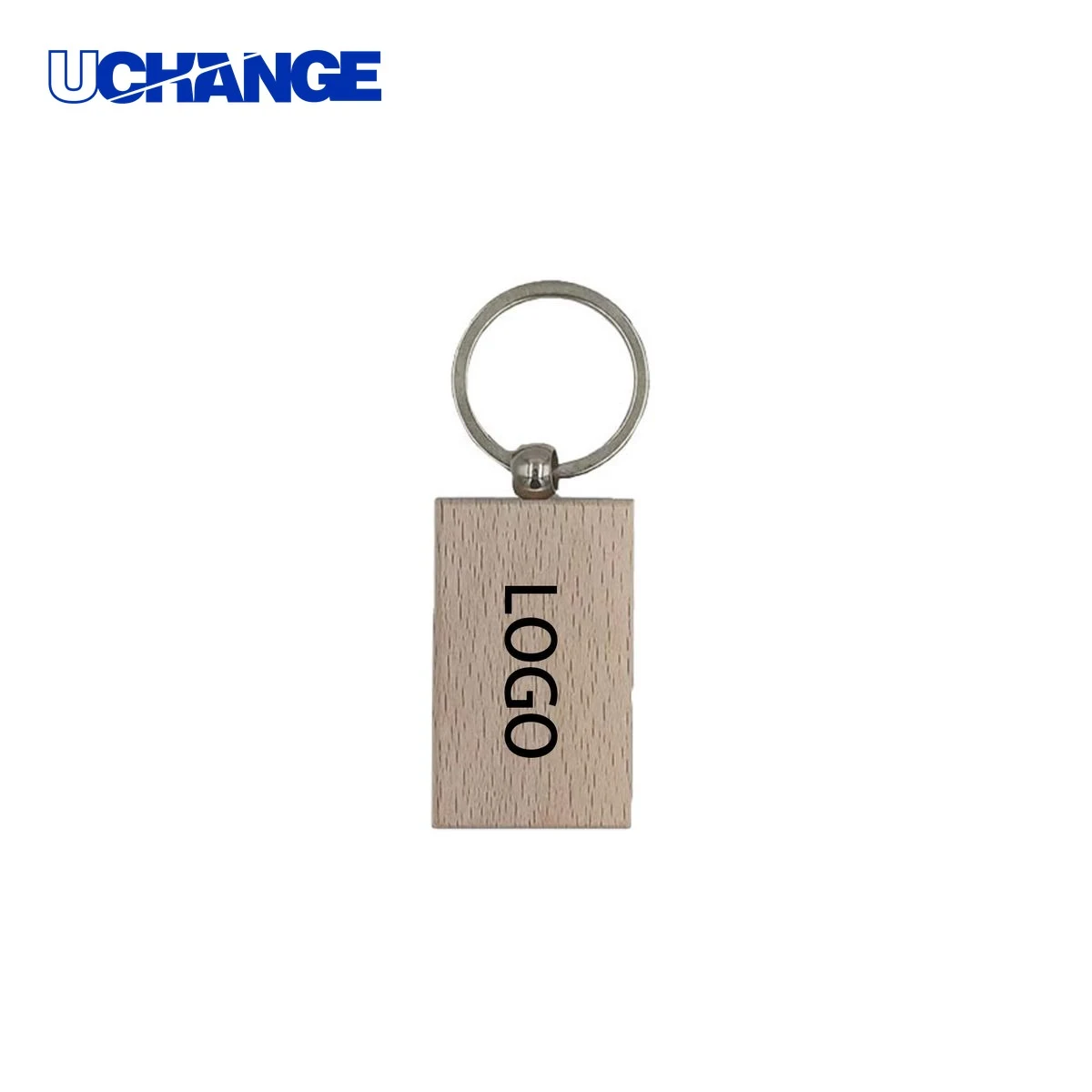 Medium Rectangular Wooden Keychain 1