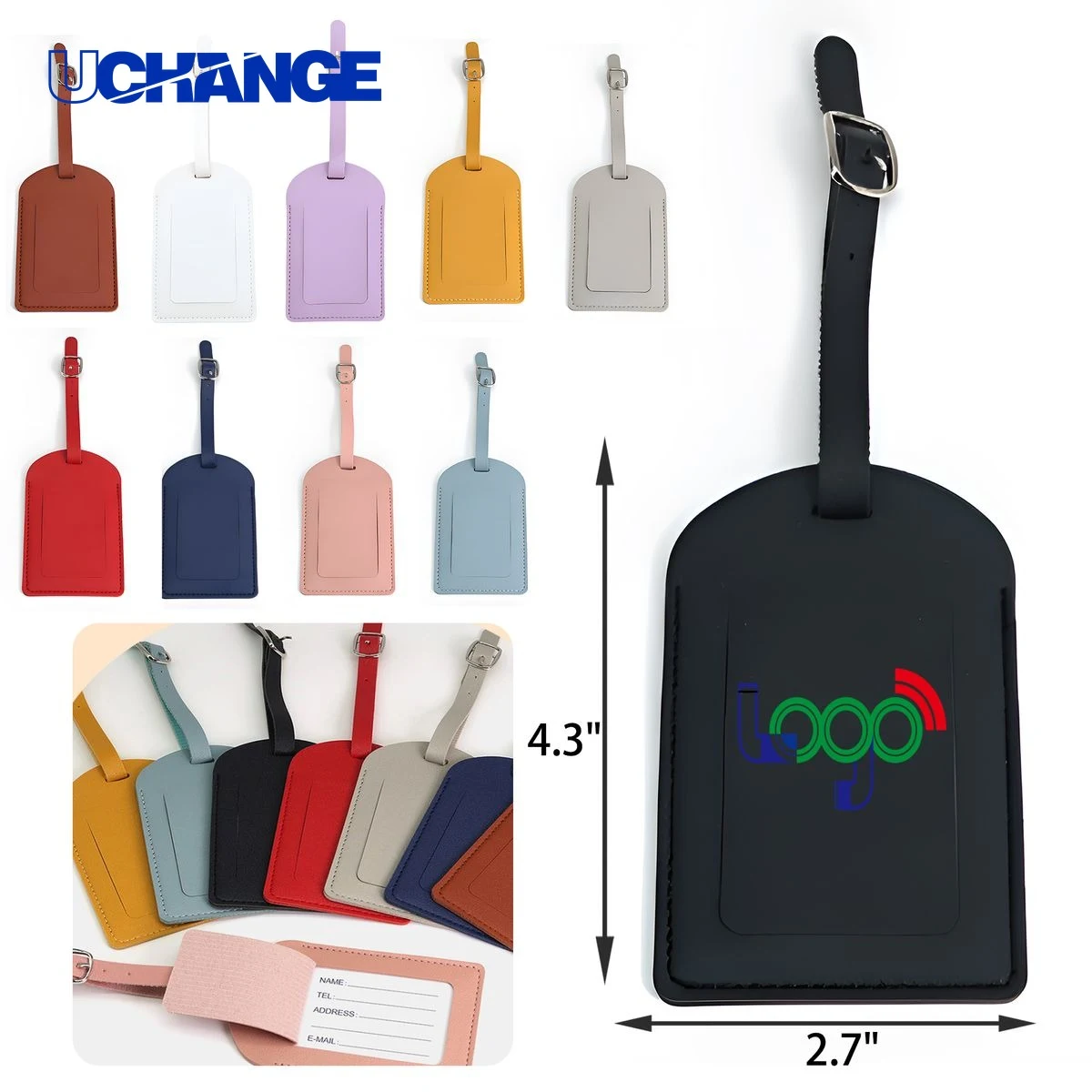 Durable PU Leather Luggage Name Tag 1