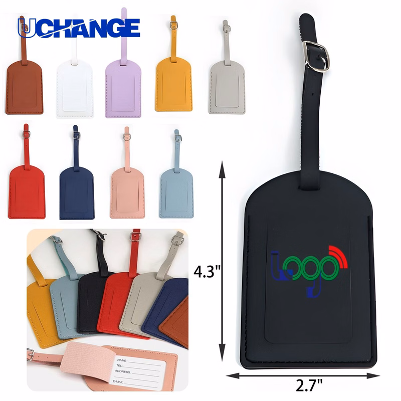 Durable PU Leather Luggage Name Tag