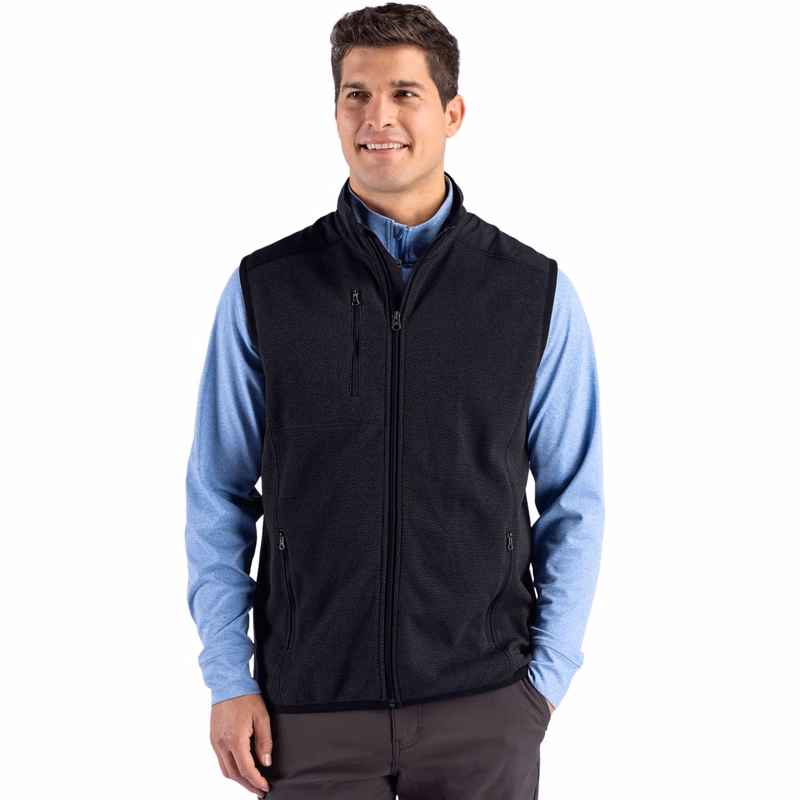 Cutter & Buck Hunts Point Recycled Fleece Mens Hybrid Full Zip Vest