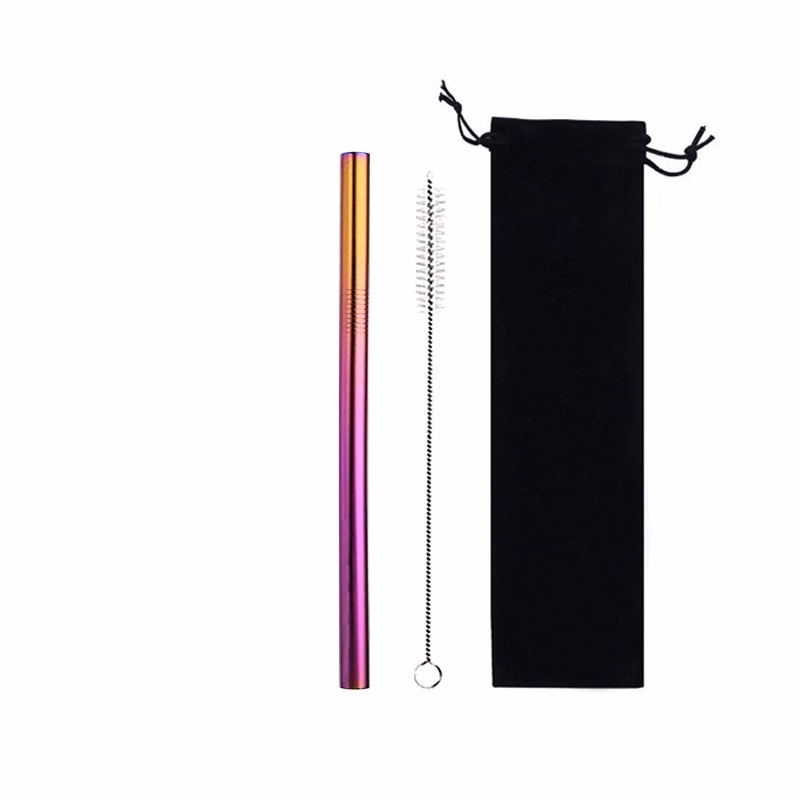 304 Stainless Steel Straw Set With Pouch Bag