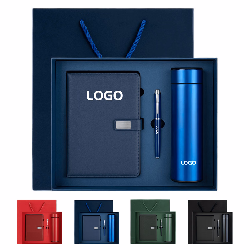 Corporate Logo Notebook Pen And Thermos Set