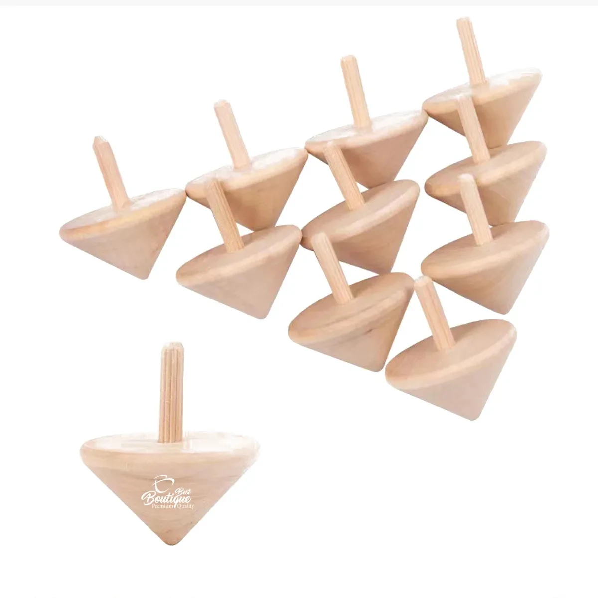 Mini Wooden Classic Spin Tops Toys 1
