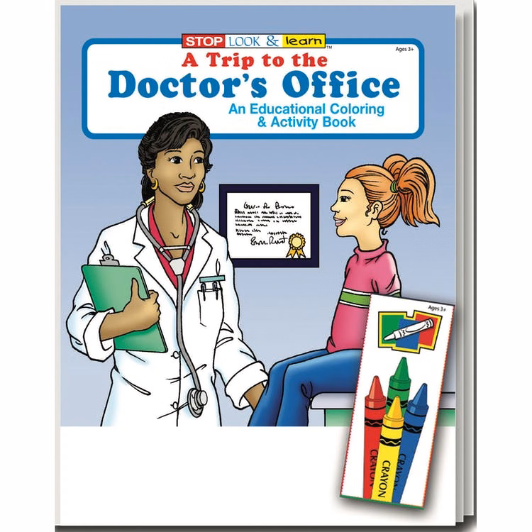 A Trip to the Doctor's Office Coloring Book Sets - 4 Pack Crayons Ages 3-11