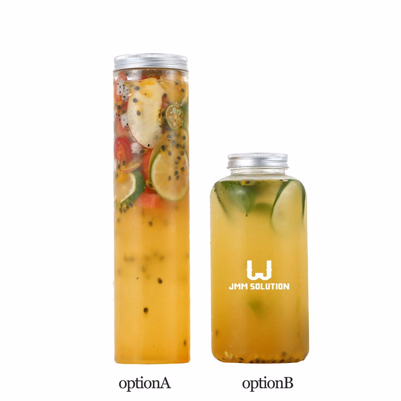 34 oz Clear PET Juice Bottle with Sealing Lid