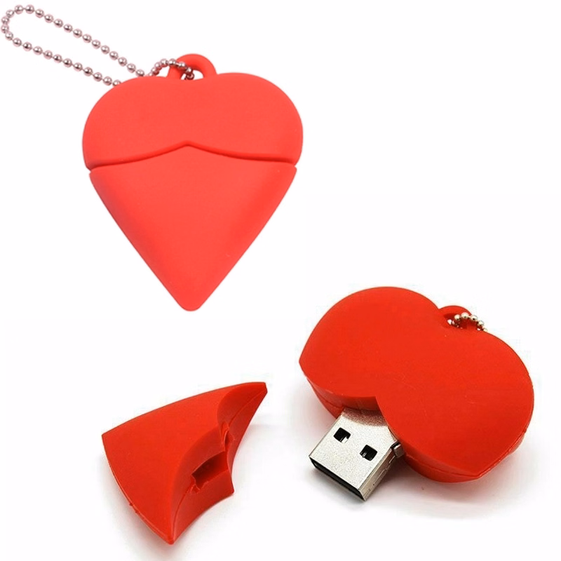 Soft PVC Heart USB Flash Drive