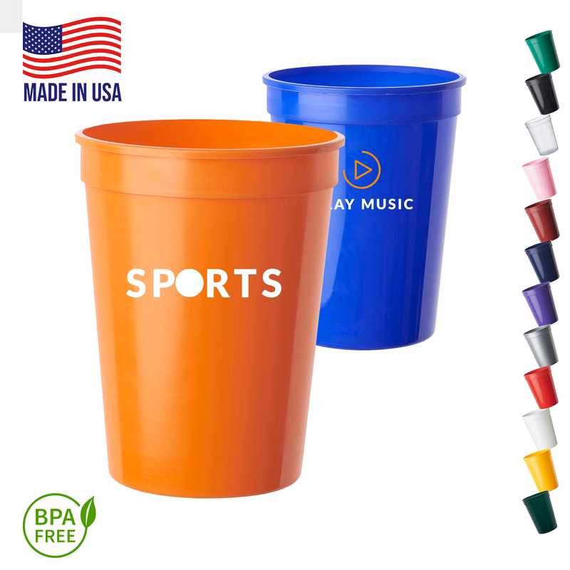 12 oz. USA Made Recyclable Stadium Cup w/ Custom Imprint