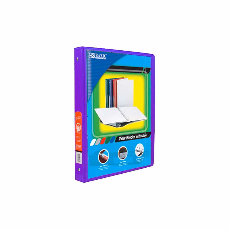 0.5" 3-Ring View Binder - Purple 2 Pockets