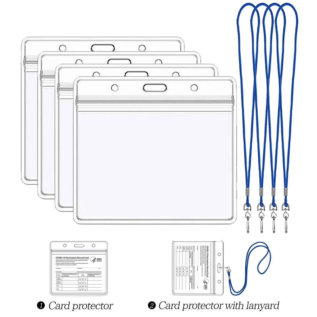 PVC CDC Vaccination Card Holder with Lanyard 1