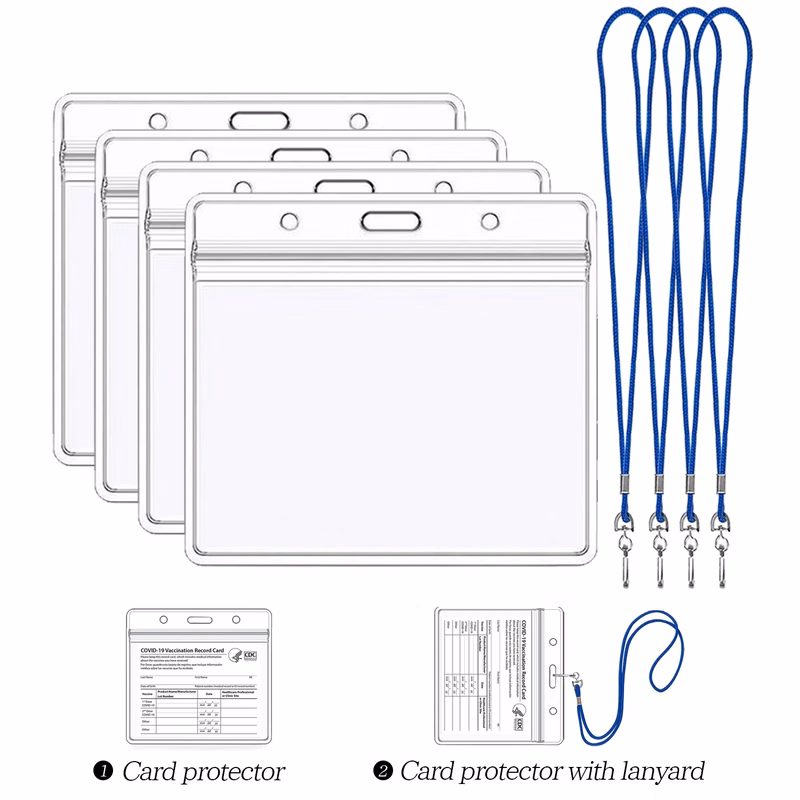 PVC CDC Vaccination Card Holder with Lanyard