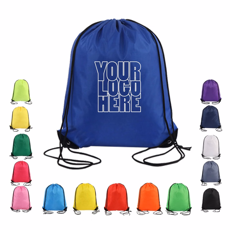 Nylon Drawstring Backpack Bag Sport Gym Sackpack
