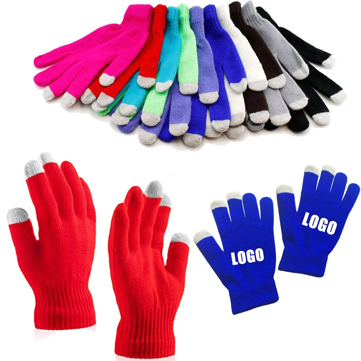 Acrylic 3 Fingers Touch Screen Gloves 1