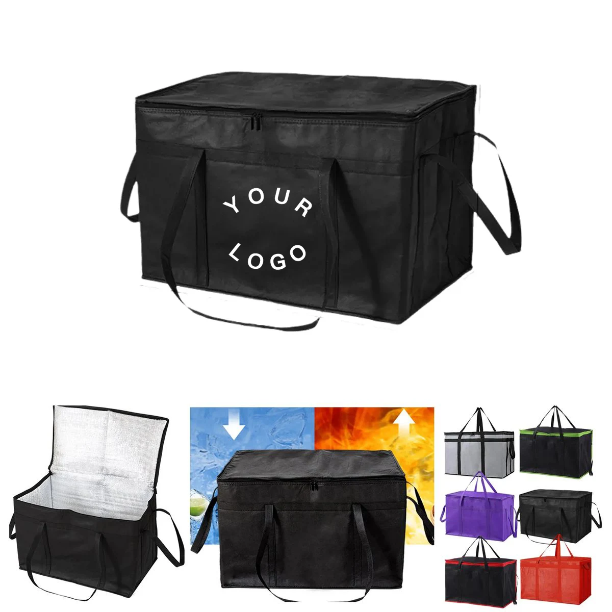 Insulated Food Delivery Tote with Handles 1