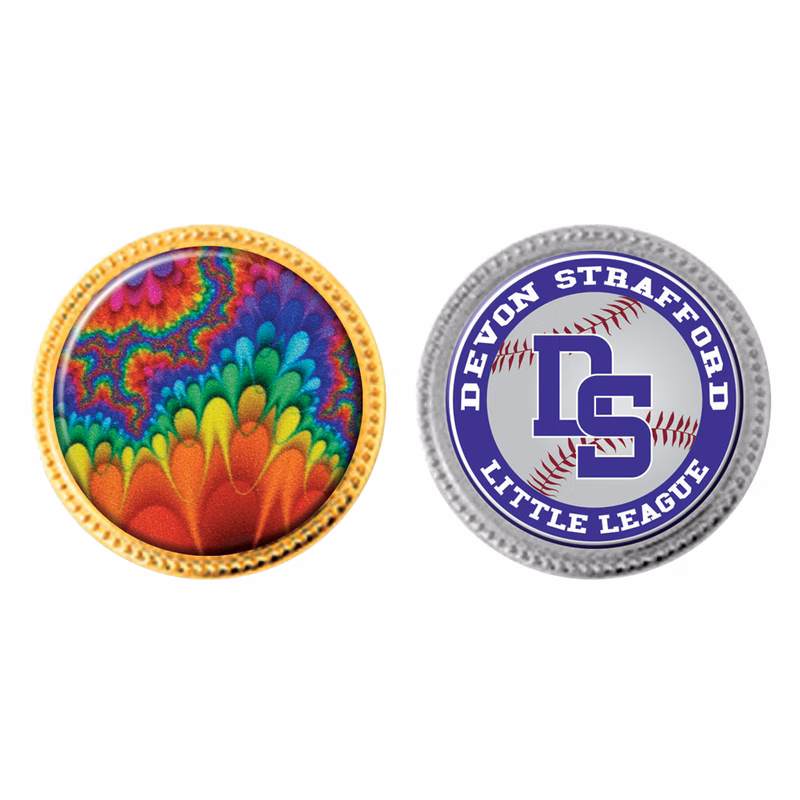 Round Lapel Pin w/ Decorative Border (1")