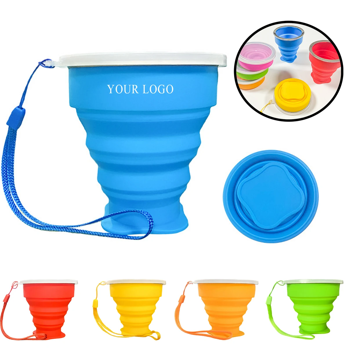 6OZ Collapsible Silicone Water Bottles 1