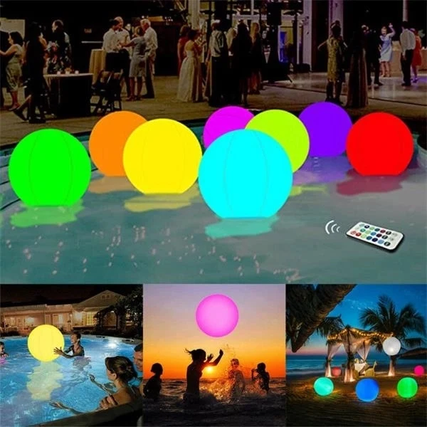 16" LED Inflatable Glowing Beach Ball Light up Pool Toys 1