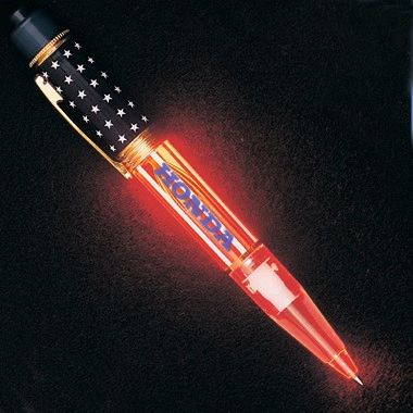 Patriotic LED Light Pen w/ Red Light