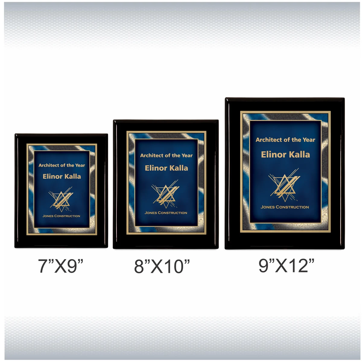 Premium Black Piano Finish Plaque with Blue Artist Plate 1