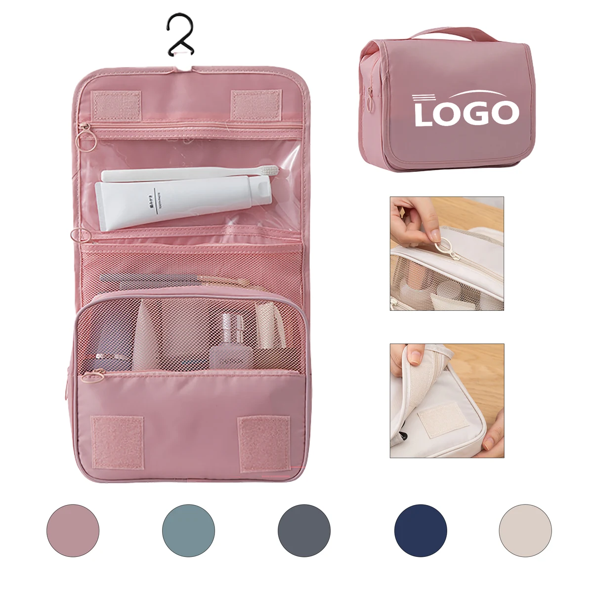 Foldable Multi Compartment Portable Makeup Bag 1