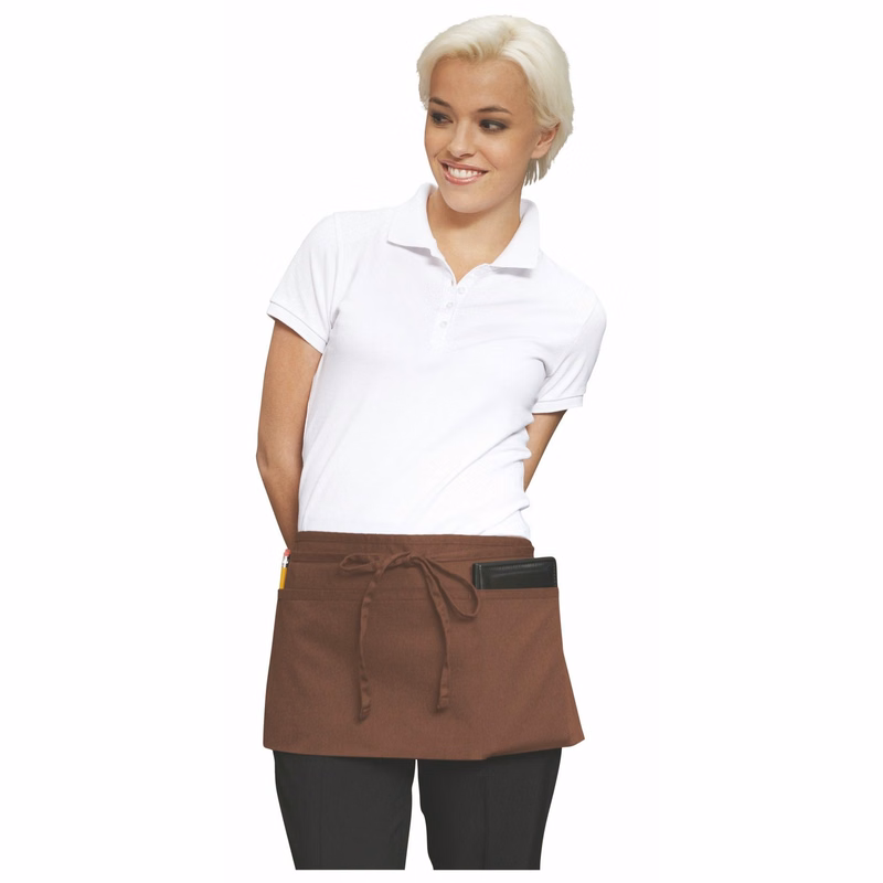 Brown Three-Section Pocket Waist Apron