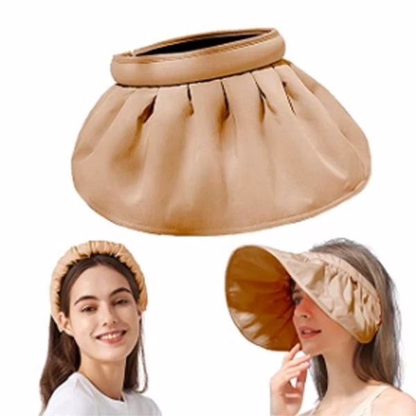 Foldable Wide Brim Shell Hat Headband Visor