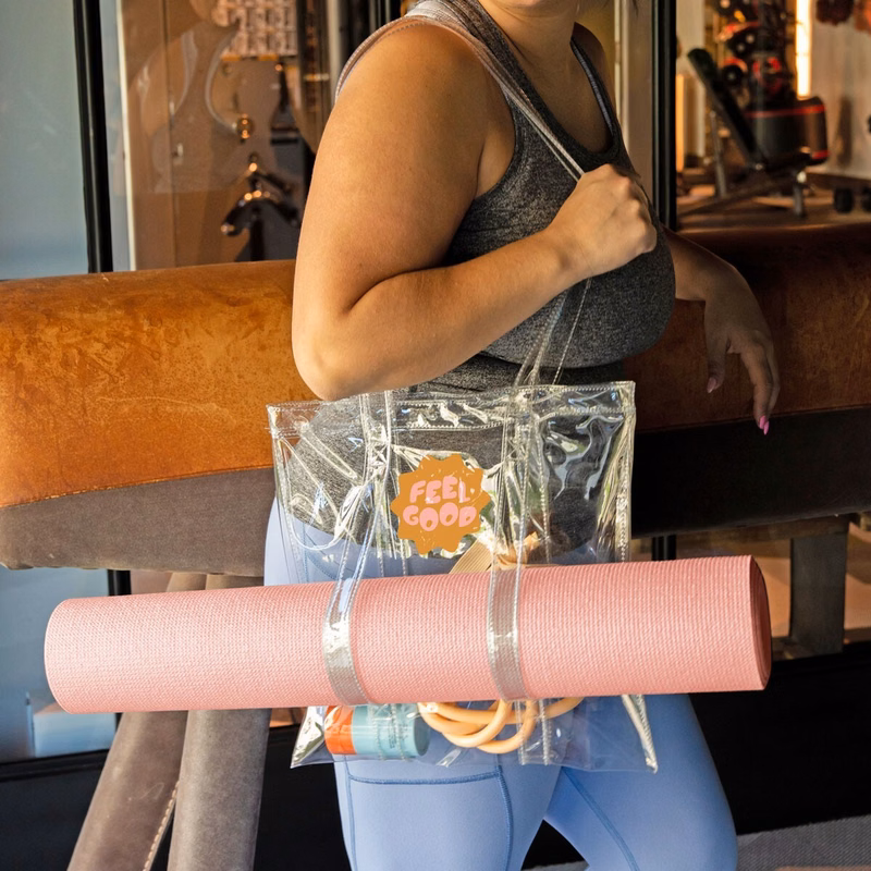 MAIN SQUEEZE YOGA TOTE - CLEAR VINYL