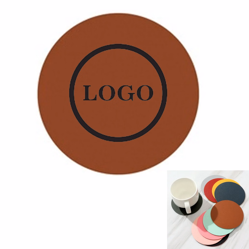 Two Sided Round Leather Coaster