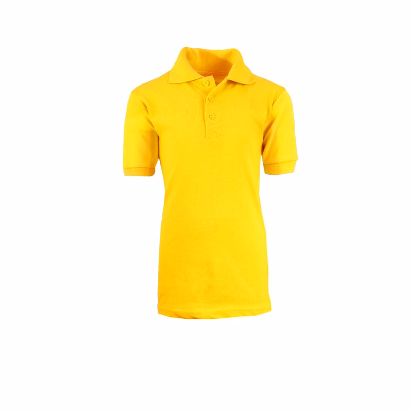 Boys' Uniform Polo Shirts - Gold Short Sleeve Size 20