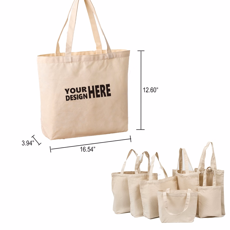 MOQ100 Natural Cotton Canvas Tote Bag