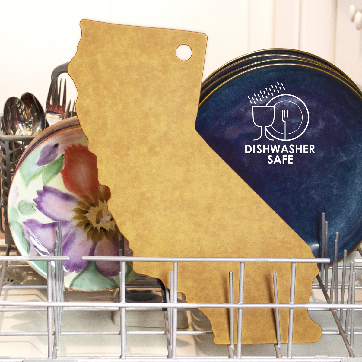 Vellum™ California Shaped Wood Paper Composite Serving and Cutting Board, Dishwasher Safe 1