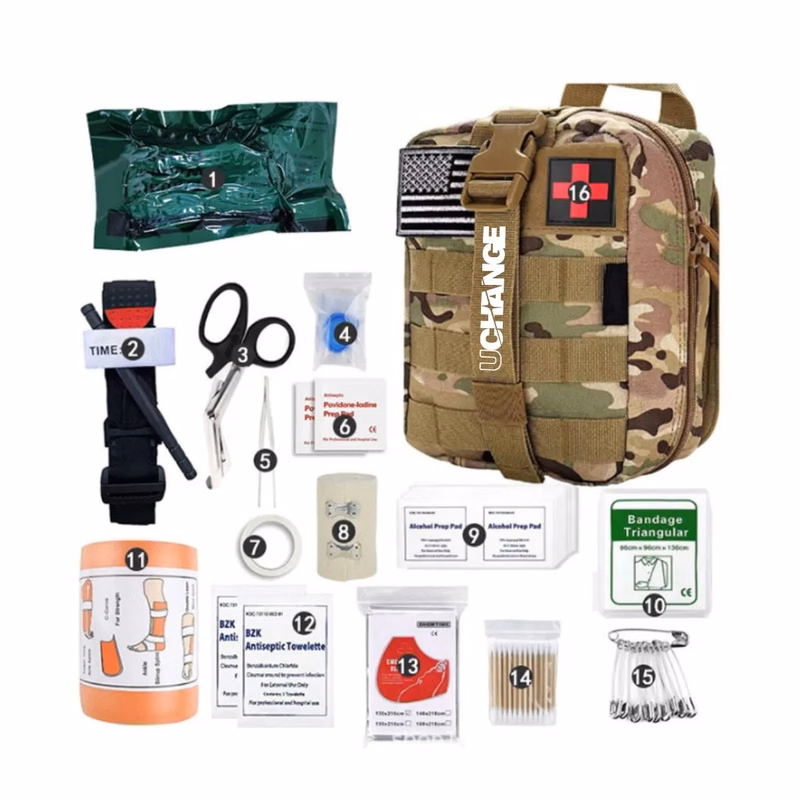 Tactical First Aid Survival Kit With MOLLE Pouch