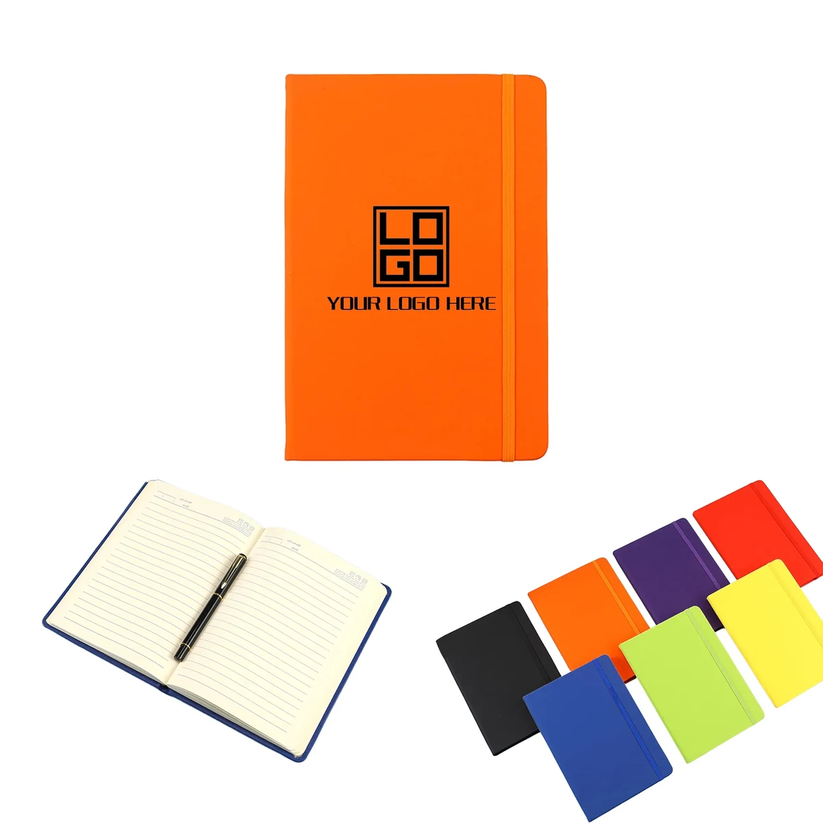 Pu Leather Multicolor A6 Notebook With Strap 1